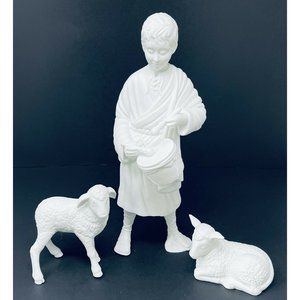 Department 56 Little Drummer Boy Winter Silhouette with 2 Sheep & Original Box